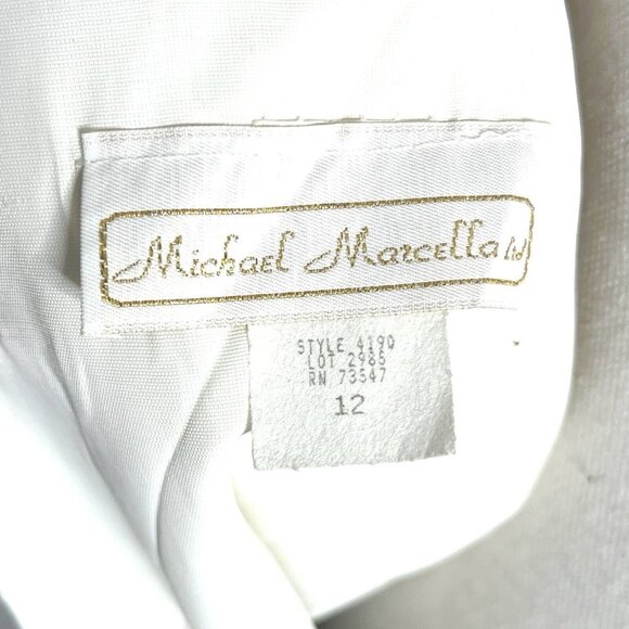 Vtg Michael Marcella 1980's Cocktail Party Ruffle Dress Black White Size 10/12 - Picture 8 of 9